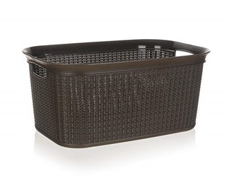 BRILANZ Kôš na bielizeň ratanový 38 l, 56,6 x 36,6 x 25,5 cm, hnedý