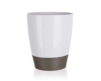 BRILANZ Koš odpadkový plastový oválný 21 x v 24 cm, bílo-šedý