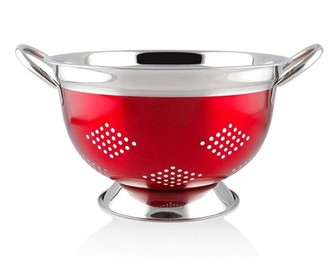 BANQUET Cedník nerezový AVANZA 23,5 cm, červený