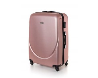 PRETTY UP Kufr na kolečkách ABS16, velký, zlatorůžový