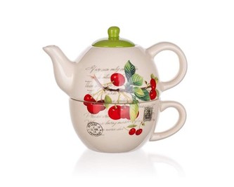 BANQUET Konvička keramická se šálkem CHERRY 360 a 300 ml, OK