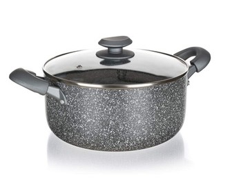 BANQUET Hrniec s nepriľnavým povrchom GRANITE PR 24 x 11 cm, so sklenenou pokrievkou