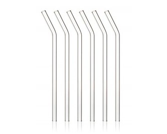 SIMAX Sada sklenených slamiek 23 cm, 6 ks, s čistiacou kefkou