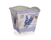 HOME DECOR Květináč plechový čtvercový LAVENDER 16 x 16 x 16 cm