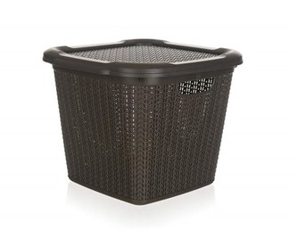 BRILANZ Box ratanový s vekom 15 l, 30 x 30 x 27,5 cm, hnedý