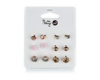 Náušnice PRETTY UP 1 cm, 6 párů, V6