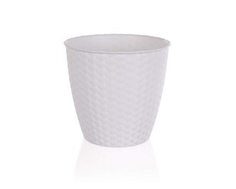 Květník RATTAN 24 cm, bílý