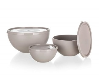 BANQUET Sada plastových misiek s vekom CULINARIA 0,2 / 0,6 / 1,2 l, 6d, Latte