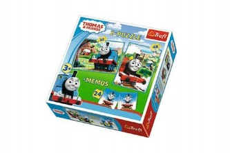 Mašinka Tomáš: Puzzle 30+48 dílků + pexeso