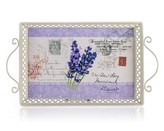 Podnos plechový LAVENDER 41 x 23 x 4,5/9 cm