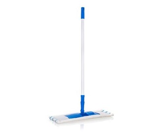 BRILANZ Mop plochý mikrovlákno s teleskopickou tyčí 120 cm, tmavě modrý