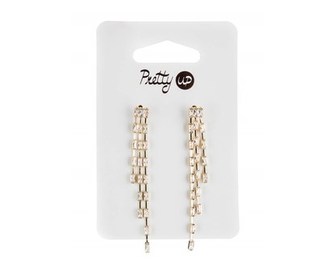 Náušnice PRETTY UP 9 x 1 cm, 1 pár, trojité řetízky