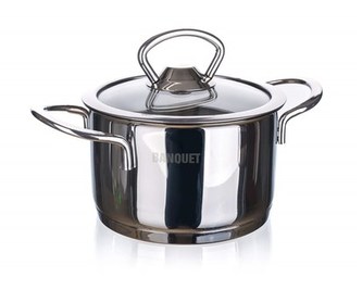 BANQUET Kastrol nerezový PICCOLO 12 x 8 cm, s poklicí