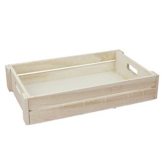 Podnos dřev. velký bílý D0158/V-01