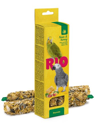 RIO tycinky pro velke papousky s medem a orisky 2x90g