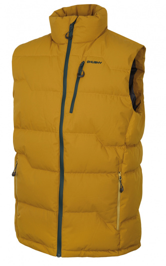 Pánská péřová vesta na zip Deep M žlutozelená - M