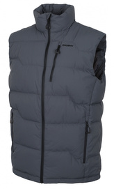 Pánská péřová vesta na zip Deep M tm. šedá - L