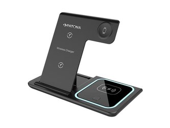 PATONA bezdrátová nabíječka 3v1, pro Iphone, Apple Watch a sluchátka Airpods, vstup 9V/2A, 5V/3A