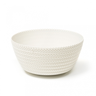 Plastový květináč Bowl Jersey 240 mm, krémový