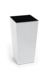 Plastový kvetináč Finezia vrúbok 250x250 mm, biely