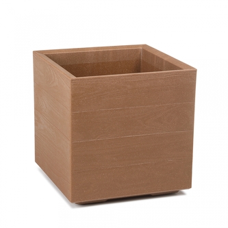 Plastový kvetináč Karo eco wood doska 400x400 mm, prírodné drevo