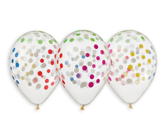 Balónky s potiskem 5ks OBYČ. Konfety