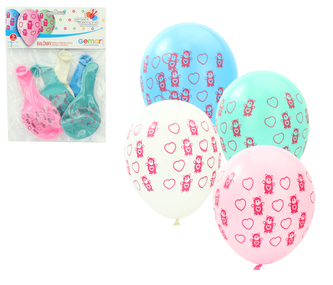 Balónky s potiskem 5ks OBYČ. Medvěd