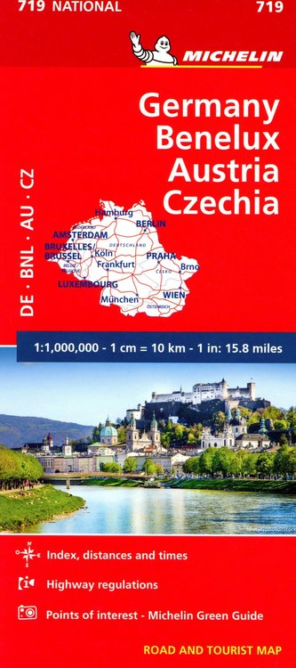 Michelin Mitteleuropa Straßen- und Tourismuskarte 1:1000.000
