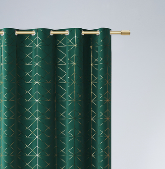 Dekoračný vzorovaný záves s kruhmi DIAMANTOS zelená 140x250 cm MyBestHome