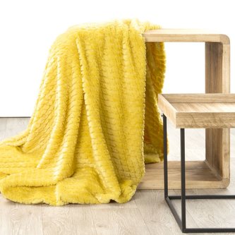 Deka - přehoz na pohovku z mikrovlákna AMBRA 200x220 cm mustard/hořčice Mybesthome