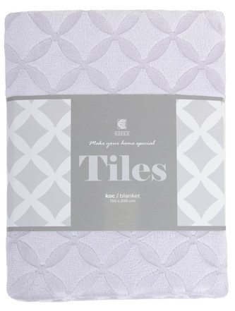 Deka z mikrovlákna TILES světle šedá 150x200 cm Essex Deka z mikrovlákna TILES světle šedá 150x200 cm Essex
