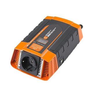 Napěťový měnič Carspa PID400-12, 12V/230V+USB 400W, modifikovaná sinus, digitální display, vhodný do auta Napěťový měnič Carspa PID400-12, 12V/230V+USB 400W, modifikovaná sinus, digitální display, vhodný do auta
