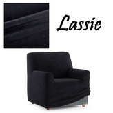 Napínací poťah na kreslo z mikrovlákna LASSIE I. čierna, 75-115 cm Mybesthome