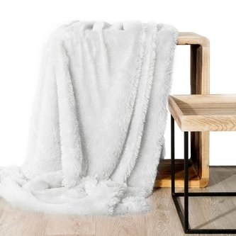 Deka - prehoz na pohovku z mikrovlákna TERCA 200x220 cm biela Mybesthome