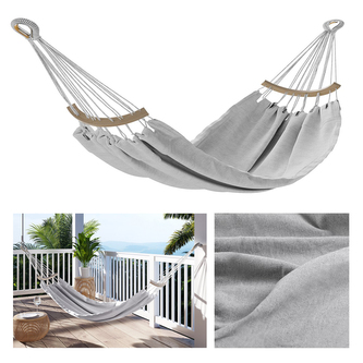 Závěsná houpací síť s výztuhou LAZA DUO šedá 240x150 cm Mybesthome