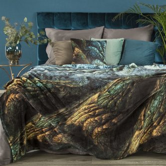 Luxusná deka z mikrovlákna EVA 04 čierna/zlatá 150x200 cm Mybesthome
