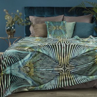 Luxusná deka z mikrovlákna EVA 10 čierna/modrá 150x200 cm Mybesthome