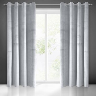 Dekoračný velvet záves s kruhmi PIERRE CARDIN 140x250 cm strieborná, (cena za 1 kus) MyBestHome