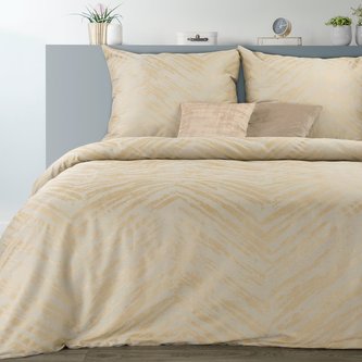 Povlečení METALICO I. béžová 100% saténová bavlna 1x 200x220 cm, 2x povlak 70x80 cm francouzské povlečení MyBestHome