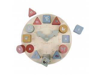 Hodiny s puzzle kockami drevené