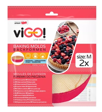 Forma na pečení papírová 2 ks, kulatá 15,5x3,5 cm, do 220 C