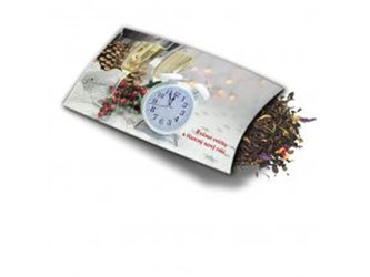 Pohled s dárkem: Šťastný Nový rok/Šampaňské s purpurou