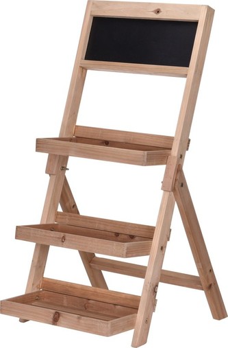 Stojan na květiny třípatrový dřevěný s tabulí
