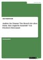 Analyse des Dramas "Der Besuch der alten Dame. Eine tragische Komödie" von Friedrich Dürrenmatt