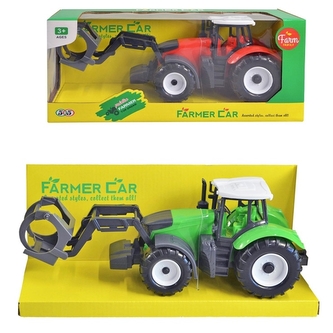 Traktor s pracovním nástrojem na setrvačník