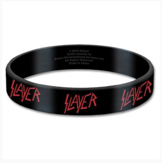 Silikonový náramek Slayer: Logo (1,7 cm) černý