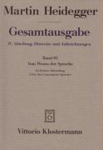 Gesamtausgabe Abt. 4 Hinweise und Aufzeichnungen Bd. 85. Vom Wesen der Sprache