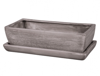 Truhlík KAKTUS GREY 28cm/+podm/šedý mat