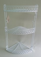 Polička rohová 3 patra bílá