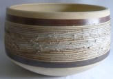 Žardinka PAPAVERA BIG d34cm/kamenina přírodní /pruh/